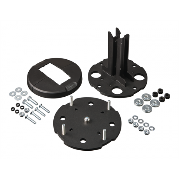 The PFF 7965 is a part of the universal video wall Connect-it system. You can create your own permanent video wall floor solution. The PFF 7965 adjustable floor mounting plate makes it possible to position a PUC 29xx pole perfectly vertically. Floor uneve