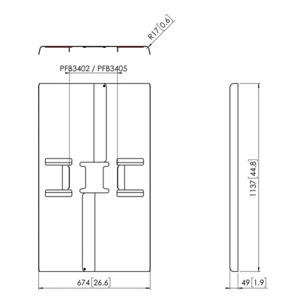 PFA 9121 Back Covers 50-55 inch Portrait 7291210