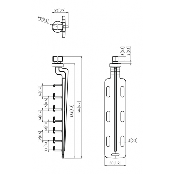 PFA 9128 Cable management tower clip for use on PFB 34xx display interface bars. This clip can easily connected on top or bottom of the display interface bar by a simple twist/turn movement.
When ordering the PFA 9128 separately, they are packed per 20 p