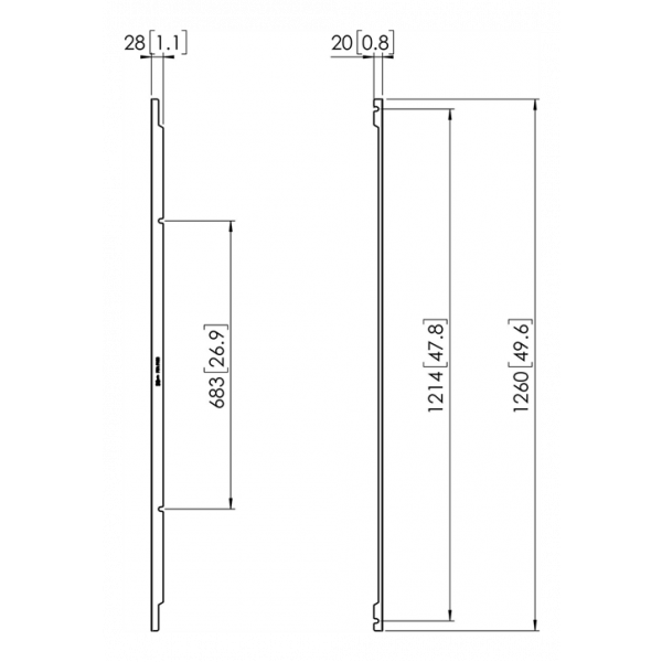 The PLA 9138 UniSee spacer can be used in order to position the vertical profiles (PLM 8030) and the UniSee adapters on the correct positions. 7291384