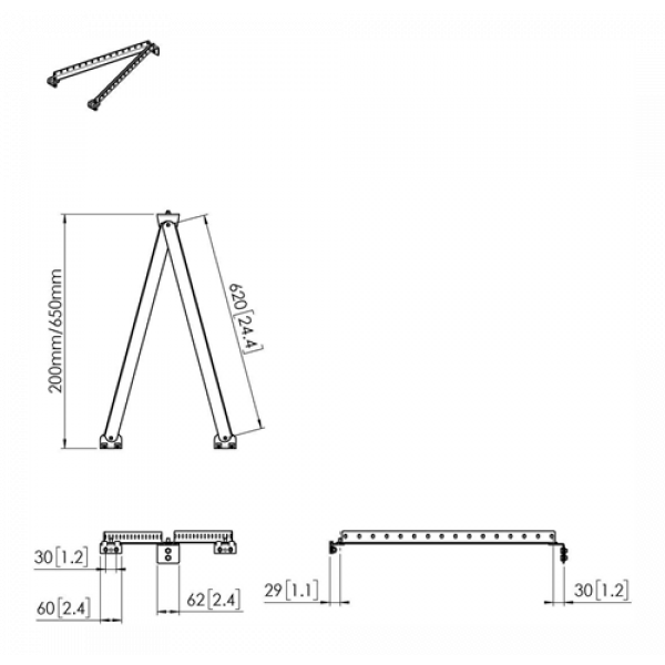 The PFA 9141 wall support sliding bracket basic kit long enables you to fixate a PUC 29xx pole to the wall. The basic kit includes 2 long arms. These arms can be extended by the use of the PFA 9142 (2 arms) and PFA 9143 (3 arms) up to a maximum length of 