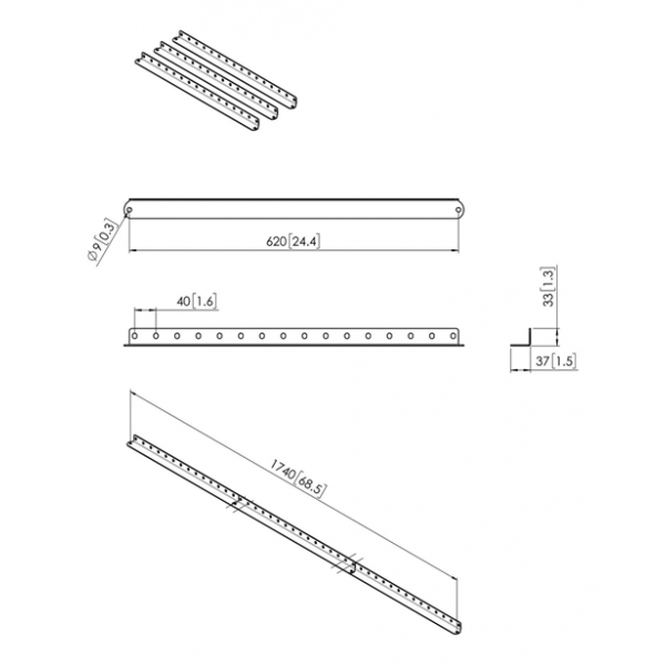 The PFA 9143 consists of 3 arms that can be used to extend the PFA 9141 7291430