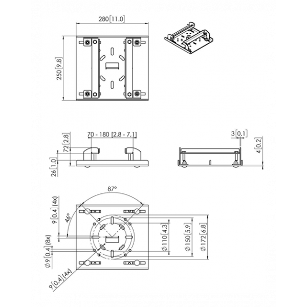 The PUA 9515 is part of the modular Vogel's display/projector mounting system which enables you to easily create your own (H-beam/girder) mounting solutions for medium- to large-sized displays.
The PUA 9515 is designed for mounting displays and projector