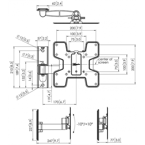 PFW 2030 Display Wall Mount Turn and Tilt 7320300