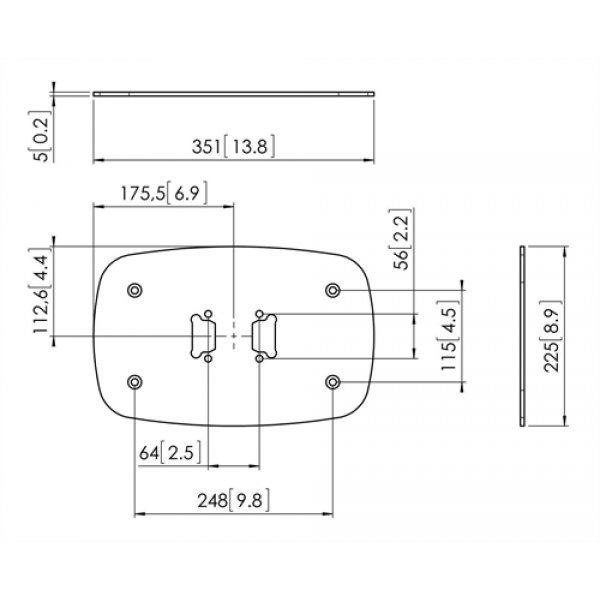 PFF 7060 Floor Mounting Plate Black 7327060