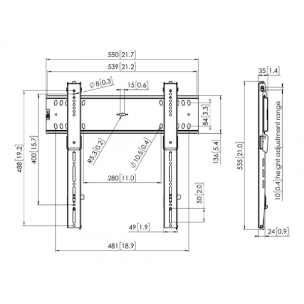 PFW 6410 Display Wall Mount Tilt 7364100