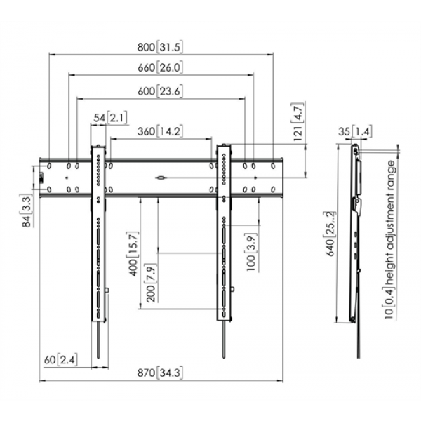 PFW 6800 Display Wall Mount Fixed 7368000