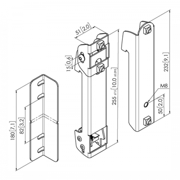 PLS 8001 LED Vertical Profile Mounting strip 7380010