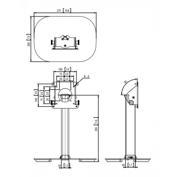 PTA 3105 Tablock Table Stand w. foot Plate 7493150