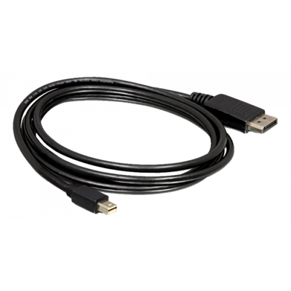 Delock Kabel Mini Displayport 1.2 hane till Displayport hane, svart 82699