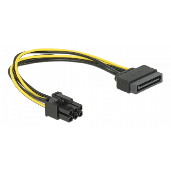 Delock Cable Power SATA 15 pin > 6 pin PCI Express 82924