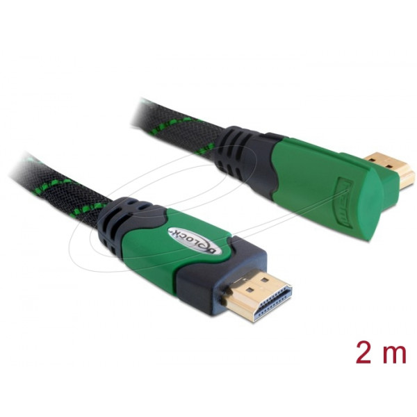 Cable High Speed HDMI with Ethernet–HDMI A male angled 4K 2m 82952