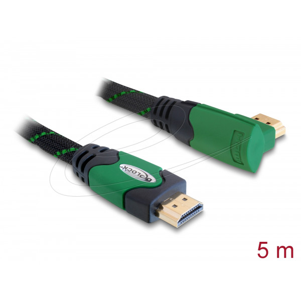 Cable High Speed HDMI with Ethernet–HDMI A male angled 4K 5m 82954