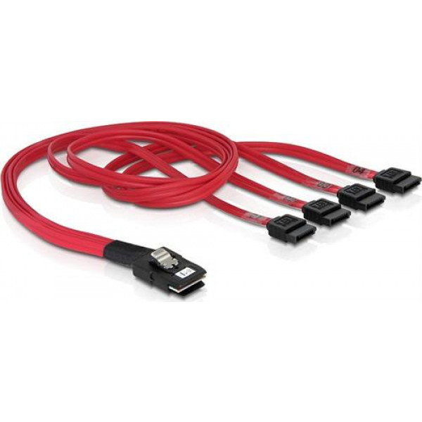 Multilane SAS-kabel SFF8087 till 4xSATA 7-pin, 1 m 83074