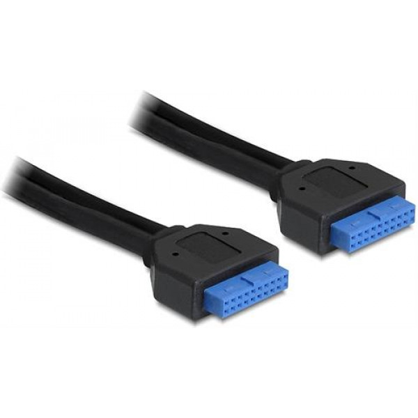 DeLOCK intern kabel för USB 3.0, IDC20 ha - ha, 0,45m, svart 83124