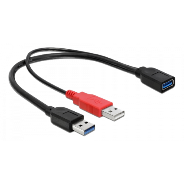 Delock Cable USB 3.0 type A male + USB type A male > USB 3.0 type A fe 83176