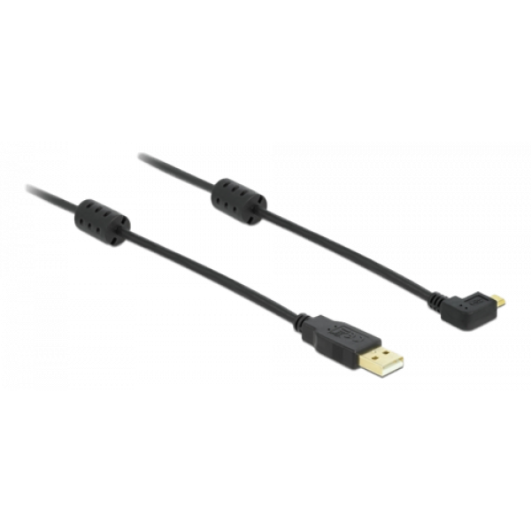 Delock Cable USB-A male > USB micro-B male angled 270° 83250