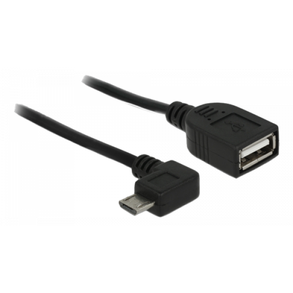 Delock Cable USB micro-B male > USB 2.0-A female OTG 50 cm angled 83271