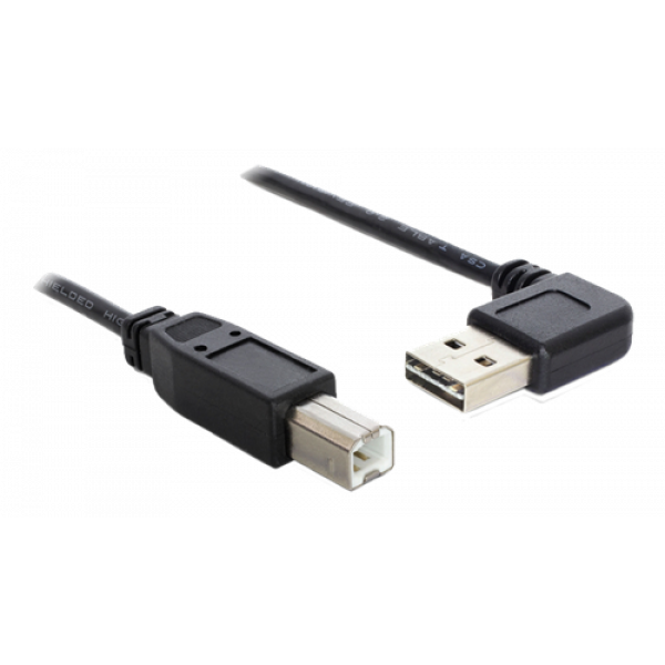 Delock Kabel EASY-USB 2.0 Typ-A hane vinklad Vä/Hö.,> USB 2.0 Typ-B 83374