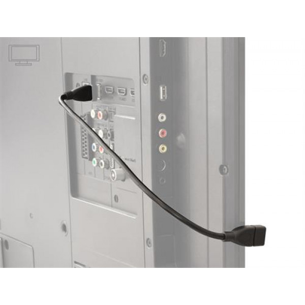 DeLOCK 83498, Formbar USB-kabel, USB Typ A ha - ho, 0,35m, svart 83498
