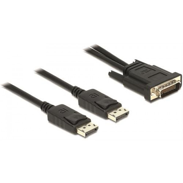 DeLOCK DMS-59 adapter, DMS-59 ha till 2xDP ha, 2m, svart 83507