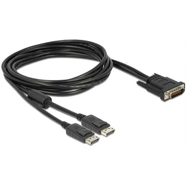 DeLOCK DMS-59 adapter, DMS-59 ha till 2xDP ha, 2m, svart 83507