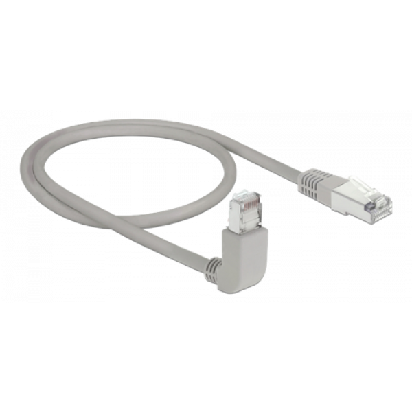 Delock Network cable RJ45 Cat.6A S/FTP upwards angled / straight 0.5 m 83644