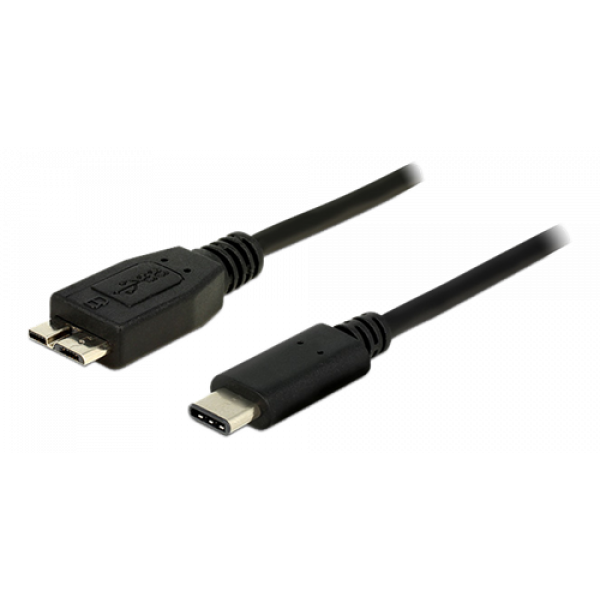 DeLOCK USB-kabel, 1m, Typ C ha - Typ Micro-B ha, 3.1 Gen 2, svart 83677