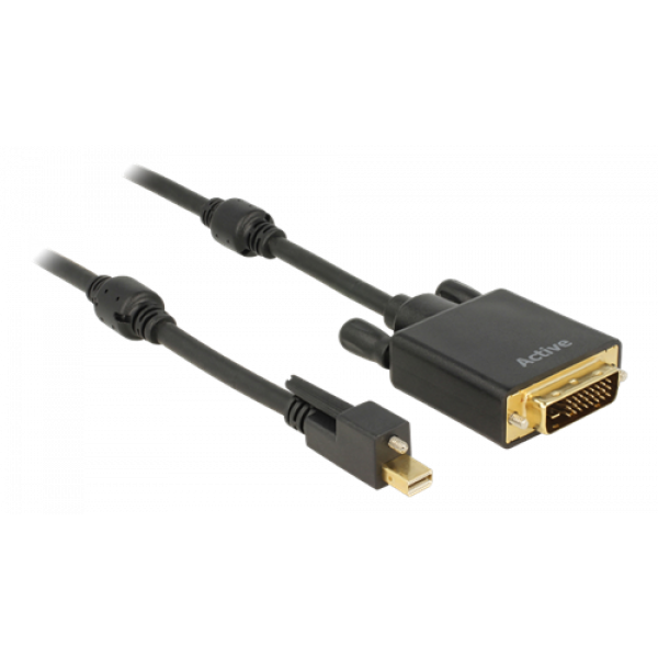 DeLOCK miniDP - DVI-D 24+1 kabel, 1m, Ultra HD, skruv, 1m, svart 83725