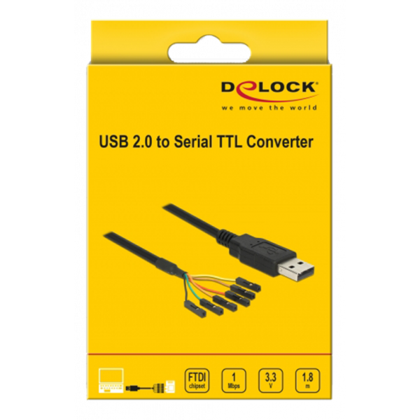 Delock USB 2.0 to Serial TTL Converter with 6 pin header female separa 83787