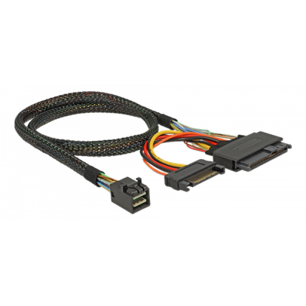 Delock SFF-8643 male > U.2 SFF-8639 female + SATA power, 50cm 84819