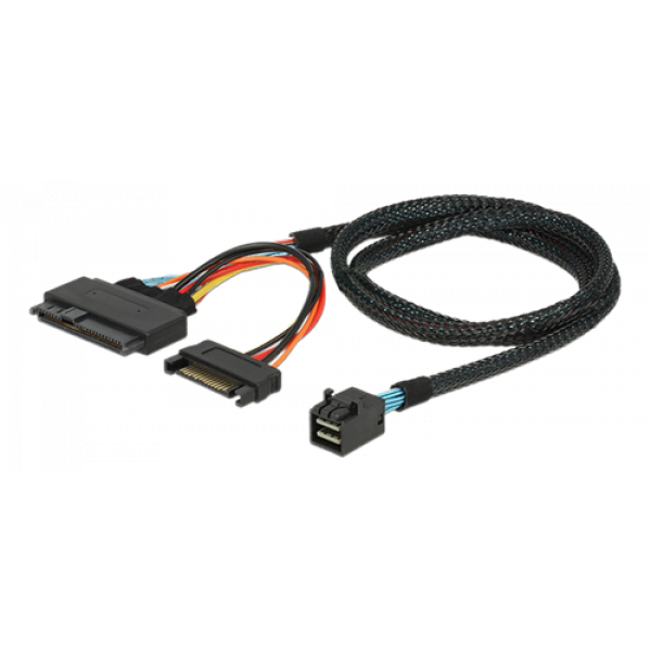 DeLock 84821 Converter, SFF-8643 hane till U.2 hane + SATA Ström kabel 84821
