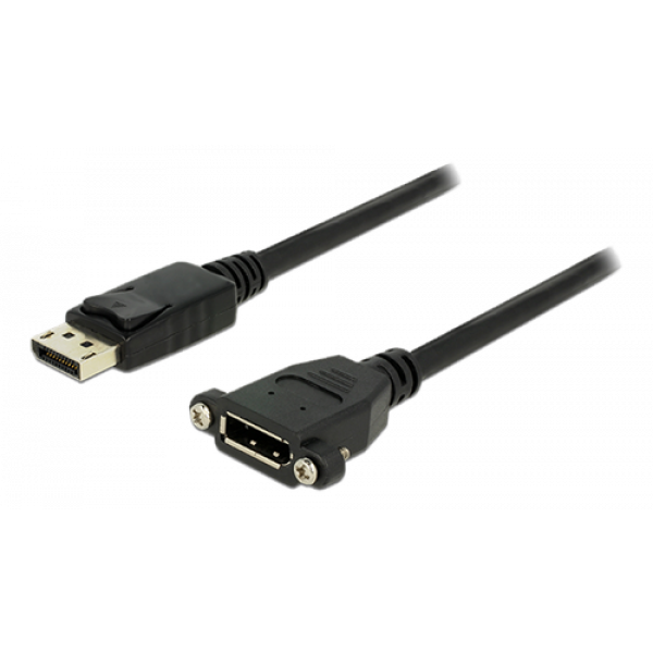 DeLOCK DisplayPort 1.2-kabel, ha - ho, 3840x2160 60Hz, 1m, svart 85114