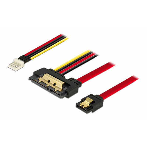 Delock Cable SATA 6 Gb/s 7 pin receptacle + Floppy 4 pin power male > 85232