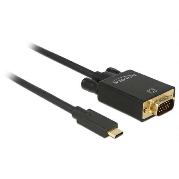 DeLock 85262 Kabel USB Type-C hane till VGA hane (DP Alt-läge) Full HD