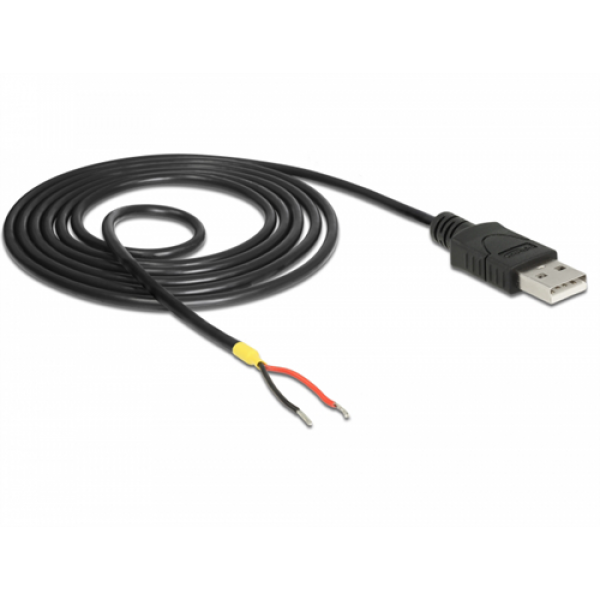 Delock Cable USB 2.0 Type-A male > 2 x open wires power 1.5 m 85664