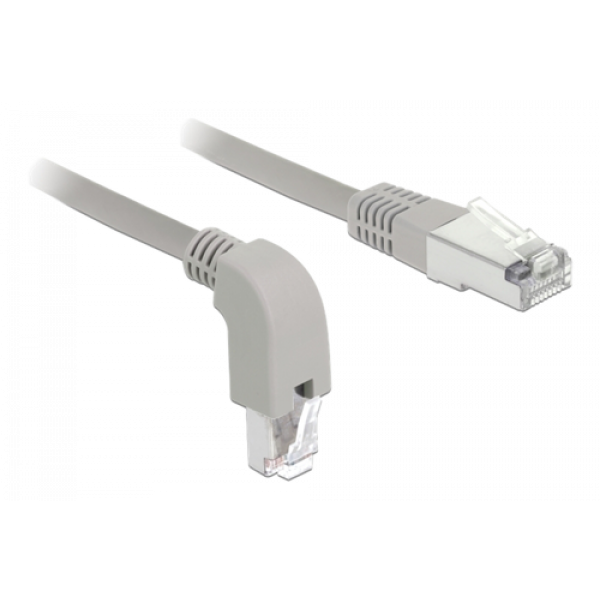 Delock Network cable RJ45 Cat.5e SF/UTP downward angled / straight 0.5 85855