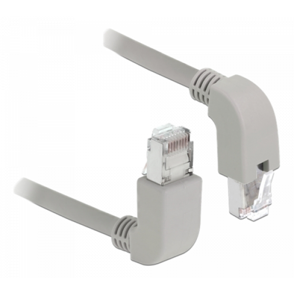 Delock Network cable RJ45 Cat.6A S/FTP upwards / downwards angled 2 m 85872