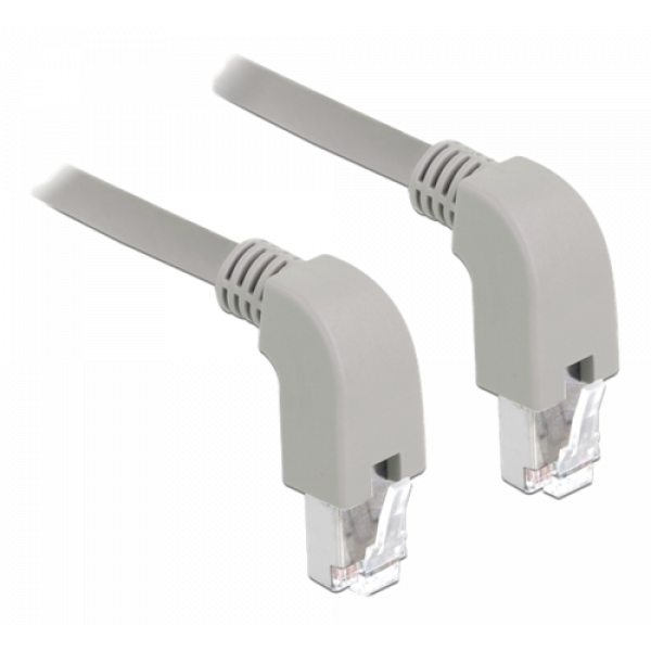 Delock Network cable RJ45 Cat.6A S/FTP downwards / downwards angled 1m 85877