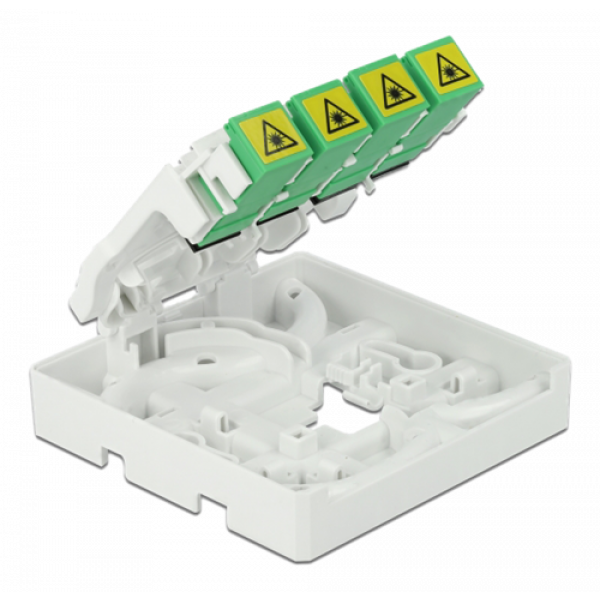 Delock Optical Fiber Connection Box for DIN Rail 4 x SC Simplex or LC 85921