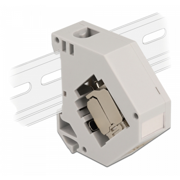 Delock DIN rail Adapter with Keystone Module RJ45 jack Cat.6A LSA 86014