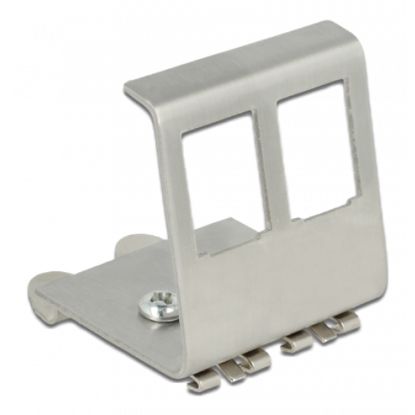 Delock Keystone Metal Mounting 2 Port for DIN rail 86255