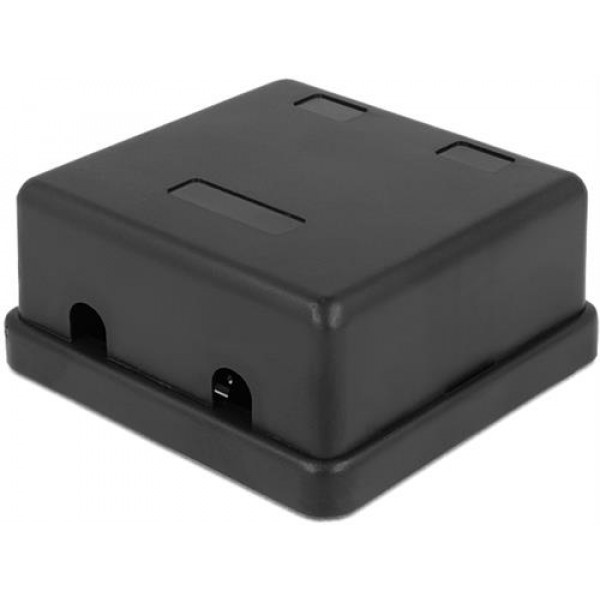 DeLOCK Keystone låda, 2 portar, plast, svart 86257