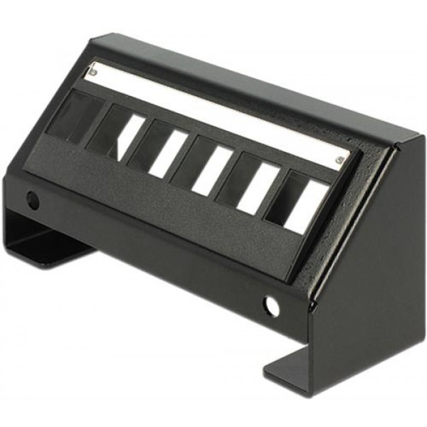 DeLOCK Keystone panel, 6-portar, 45° vinkel på portarna, metall, sva 86268