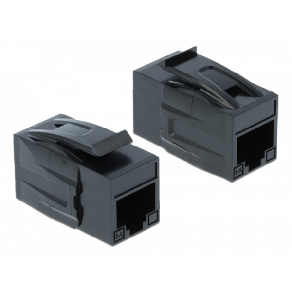 Delock Keystone Module RJ45 jack > RJ45 jack Cat.6A UTP black 86298