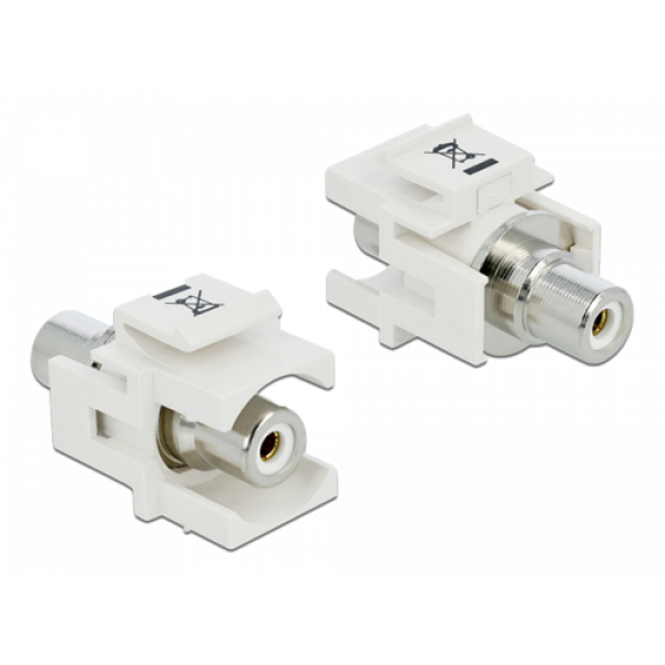 Delock Keystone module RCA female > RCA female white 86307