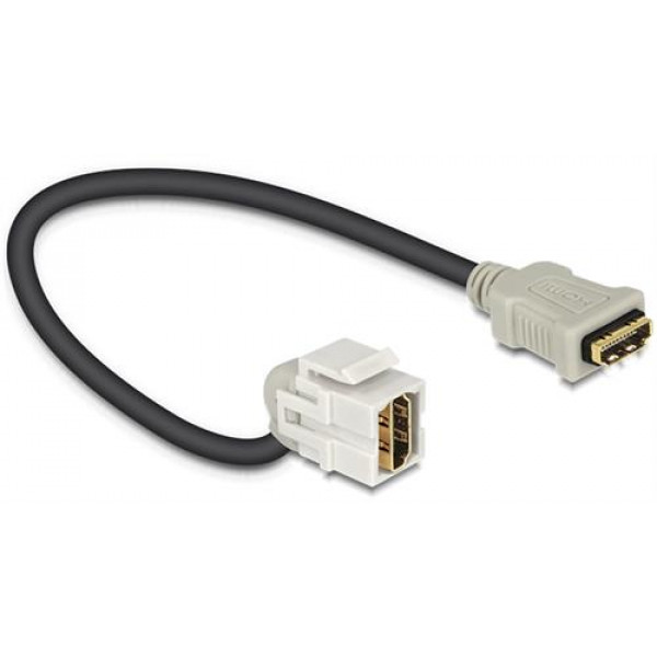 DeLOCK Keystone modul med kabel, HDMI ho - ho, 22cm, grå 86326