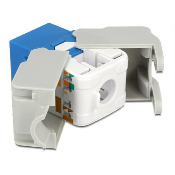 DeLOCK UTP Cat6 Keystone modul, RJ45 ho - LSA Cat6, Tool-free blå/gr 86343