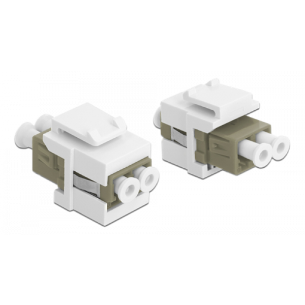 Delock Keystone Module LC Duplex female to LC Duplex female beige / wh 86347