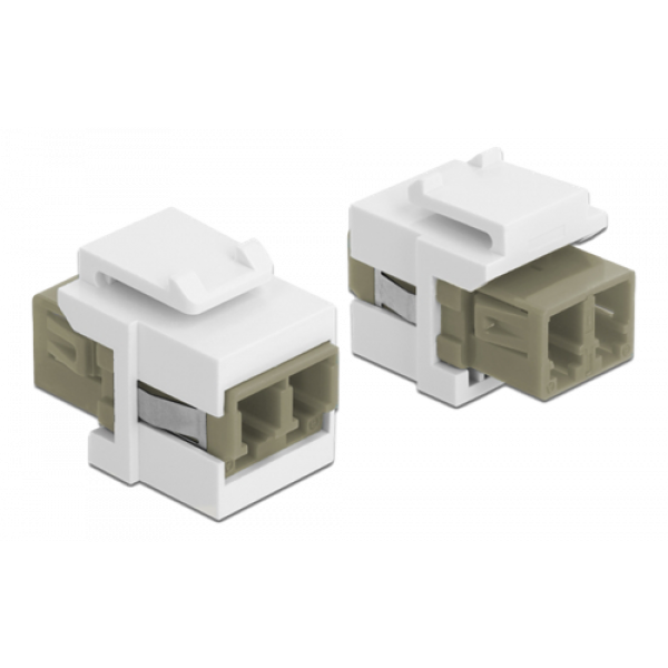 Delock Keystone Module LC Duplex female to LC Duplex female beige / wh 86347